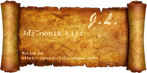 Jánosik Lili névjegykártya