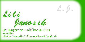 lili janosik business card